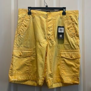 Born Fly Yellow Cargo Shorts Size 36